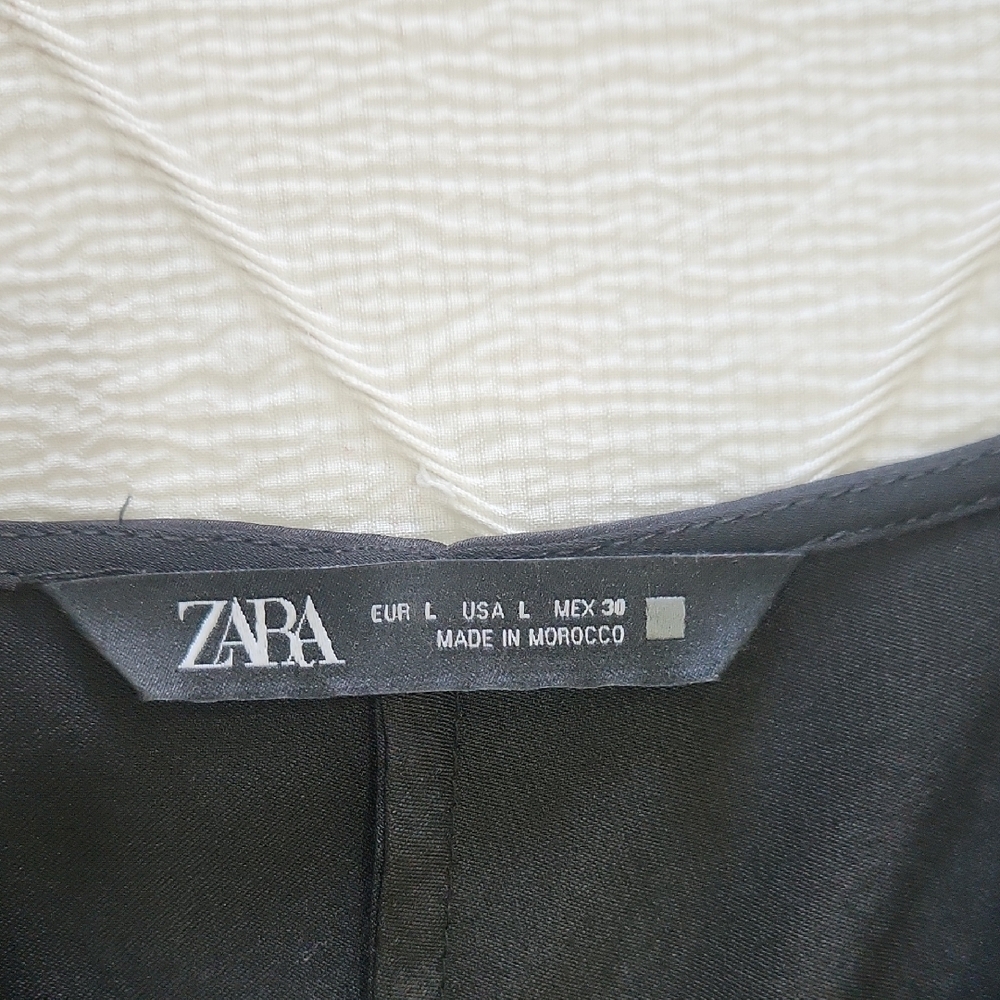 Zara Black Satin Blouse - Picture 5 of 9